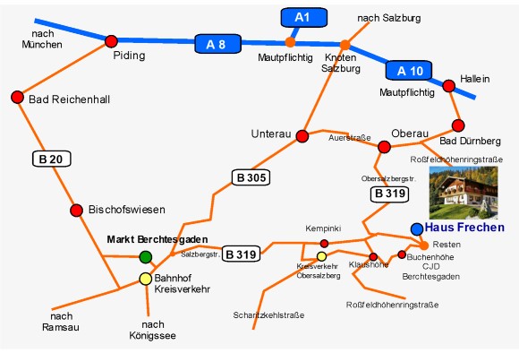 Anreise Ferienwohnungen Haus Frechen Berchtesgaden Obersalzberg Resten
