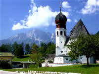 Pfarrkirche Oberau Ferienwohnungen Haus Frechen Berchtesgaden Ansicht